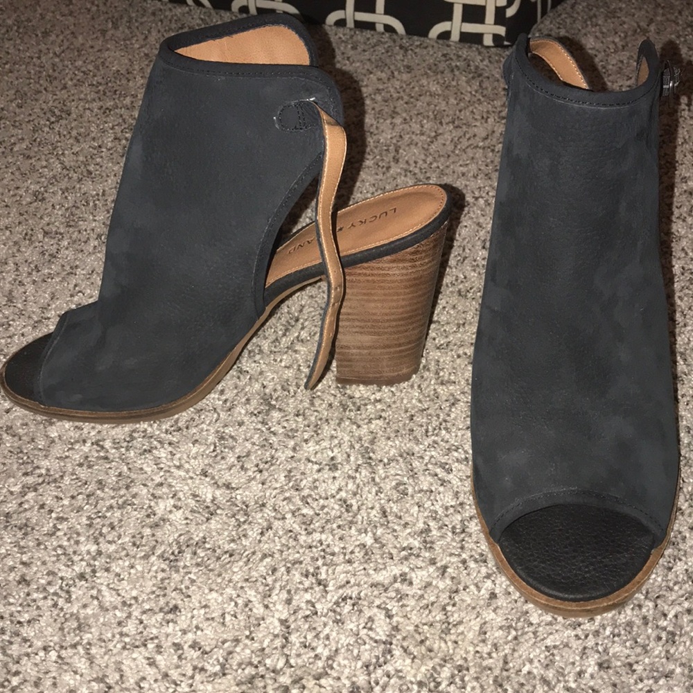 Lucky brand peep toe booties